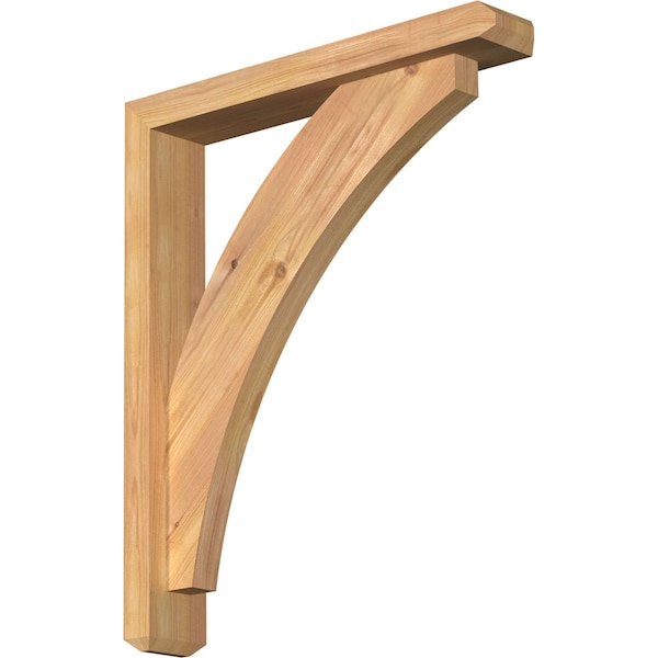 Ekena Millwork Thorton Craftsman Smooth Bracket w/ Offset Brace, Western Red Cedar, 3 1/2"W x 20"D x 24"H BKT0402X20X24THR04SWR - main